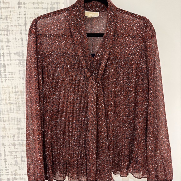 Michael Kors Chiffon Tie-Neck Blouse - Picture 1 of 7